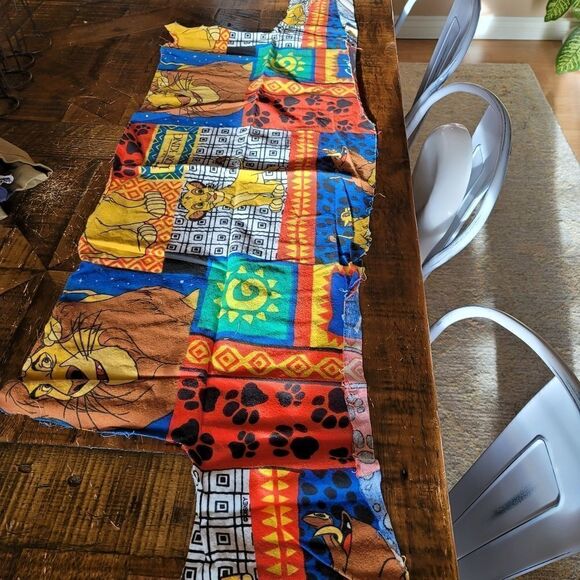 Disney Lion King material fabric sewing Mufasa Simba Pumba 90s rectangle vintage - Picture 3 of 5